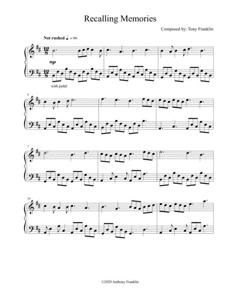 Free Sheet Music Recalling Memories