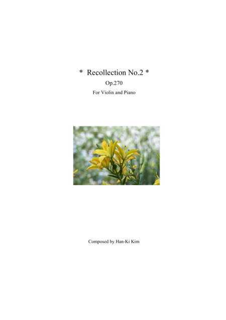 Recollection No 2 For Violin And Piano Sheet Music