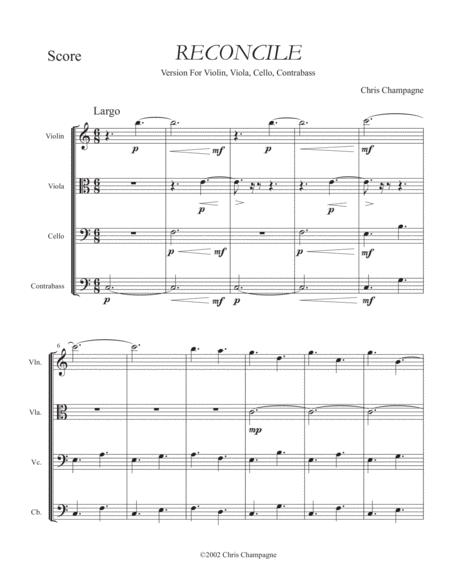 Reconcile Version For Violin Viola Cello Contrabass Sheet Music