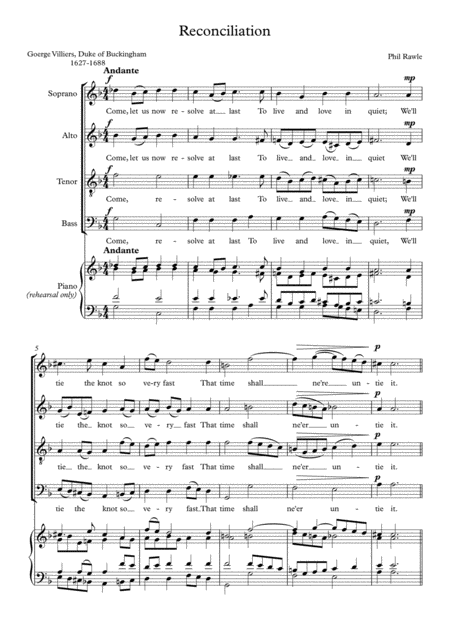 Reconciliation Choir Satb Sheet Music