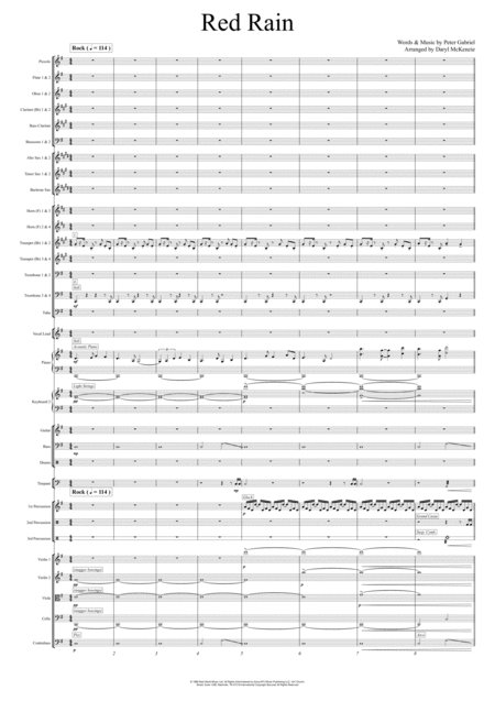 Red Rain Vocal With Pops Orchestra Sheet Music