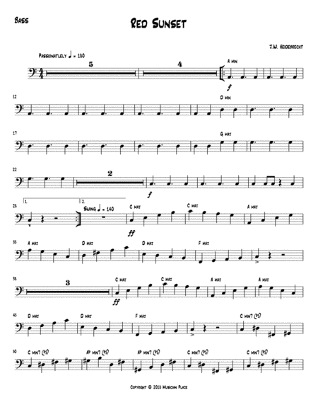 Red Sunset Bass Sheet Music