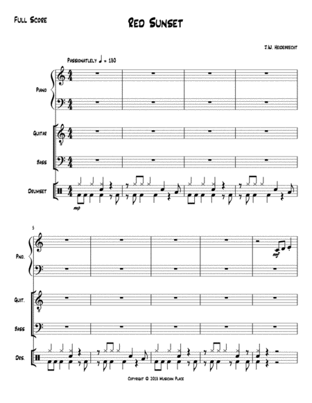 Red Sunset Score Parts Sheet Music