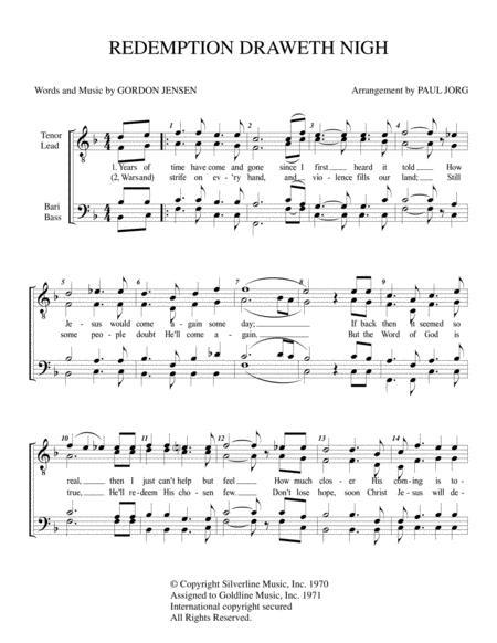 Redemption Draweth Nigh Sheet Music