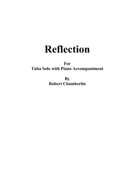 Reflection For Tuba With Piano Accompaniment Sheet Music