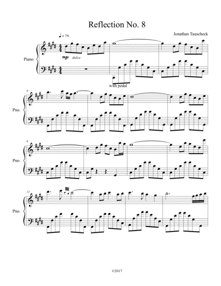 Free Sheet Music Reflection No 8