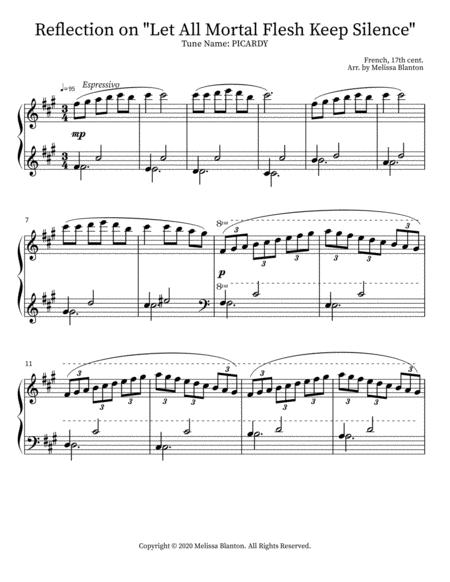 Reflection On Let All Mortal Flesh Keep Silence Intermediate Piano Solo Sheet Music