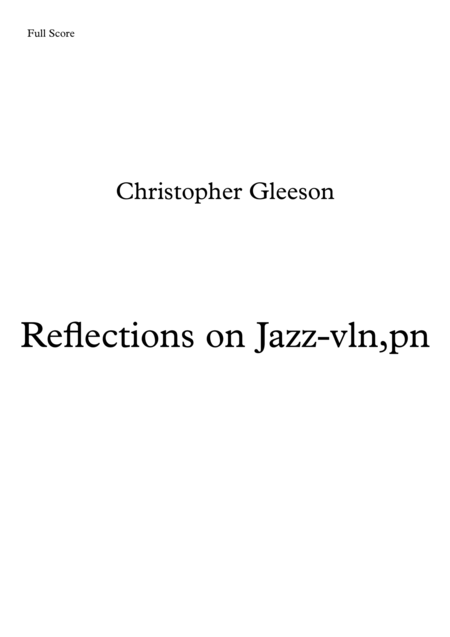 Reflections On Jazz For Violin And Piano Sheet Music