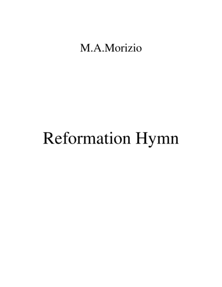 Free Sheet Music Reformation Hymn Satb