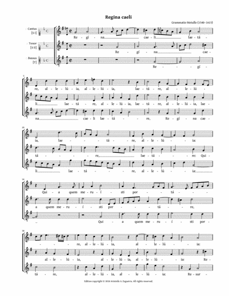 Regina Caeli Metallo Sst Sheet Music