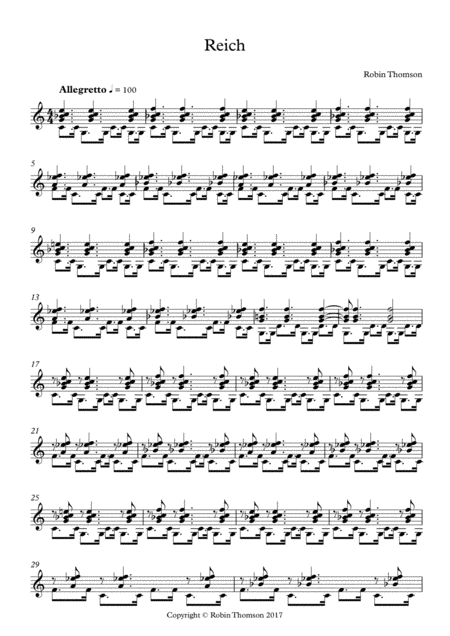 Reich For Guitar Sheet Music