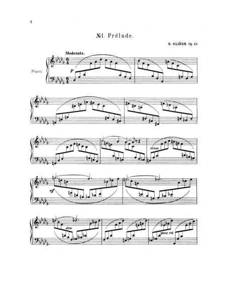 Reinhold Gliere Prelude Op 43 No 1 Complete Version Sheet Music