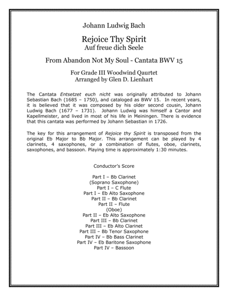 Rejoice Thy Spirit Clarinets Sheet Music