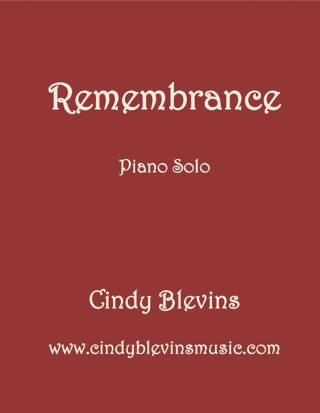 Remembrance Original Piano Solo From My Piano Book Piano Compendium Sheet Music