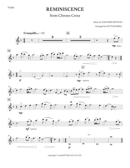 Free Sheet Music Reminiscence From Chrono Cross Harp Violin Viola