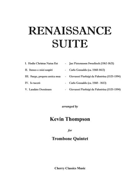 Free Sheet Music Renaissance Suite For Trombone Ensemble Quintet