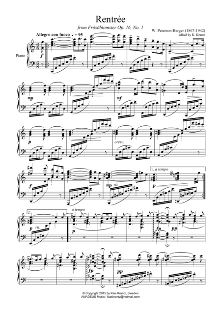 Rentre For Piano Solo Sheet Music