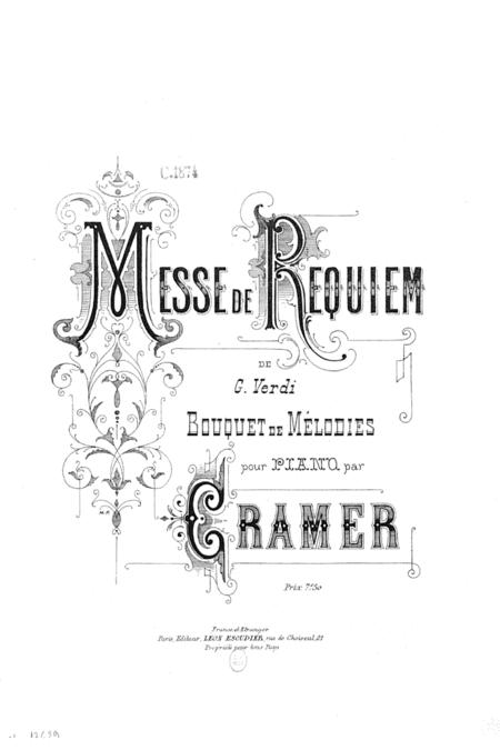 Free Sheet Music Requiem Dies Irae Verdi Piano Solo Original Version