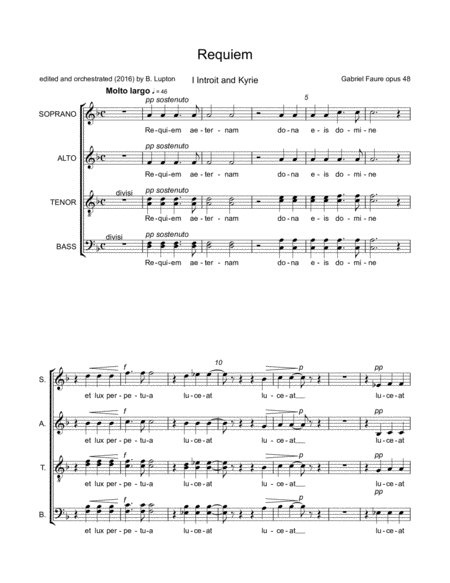 Requiem Faure Satb With Baritone And Soprano Soloists Sheet Music