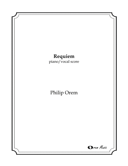Free Sheet Music Requiem Piano Vocal Score