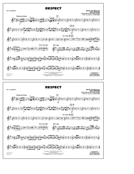 Free Sheet Music Respect Arr Michael Oare Bb Clarinet