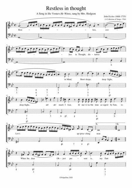 Restless In Thought Sheet Music