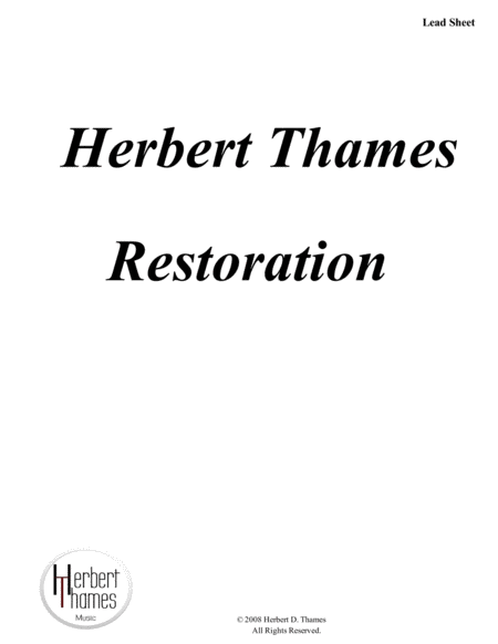 Restoration Sheet Music