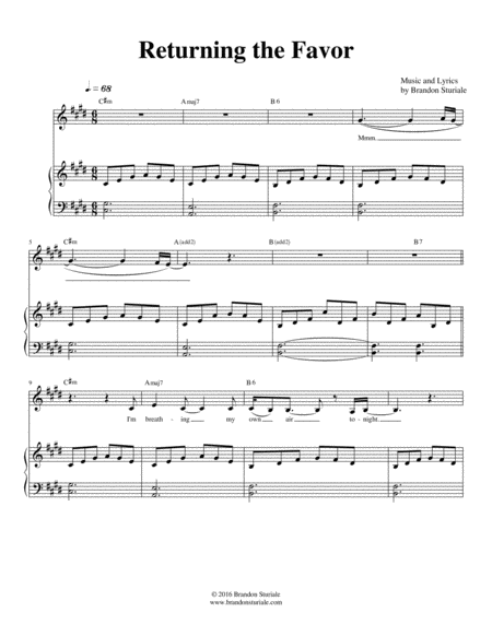 Returning The Favor Sheet Music