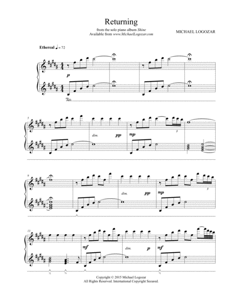 Free Sheet Music Returning