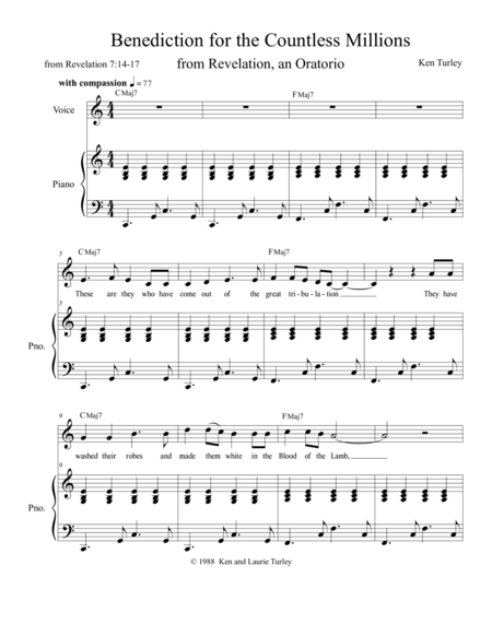 Free Sheet Music Revelation 7 Benediction For The Countless Millions