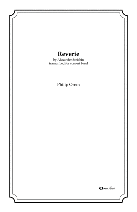 Free Sheet Music Reverie Score And Parts