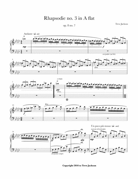 Rhapsodie No 3 In A Flat Sheet Music