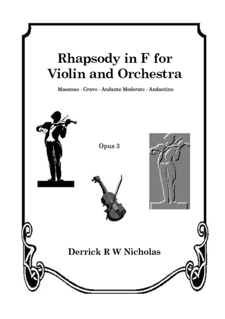 Rhapsody In F For Violin And Orchestra Opus 3 Full Score And Instrument Parts Sheet Music