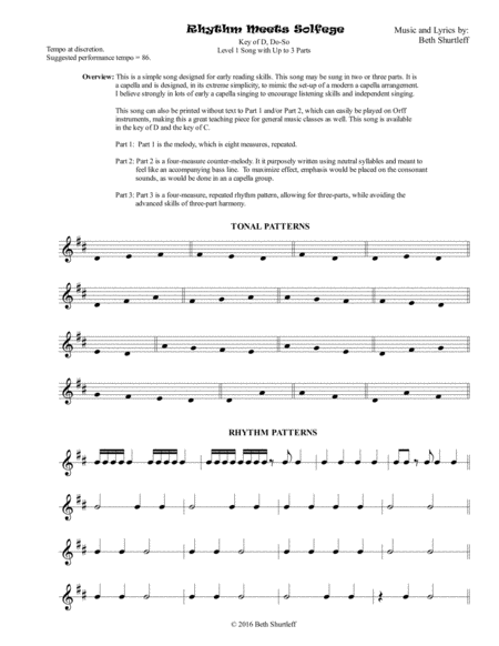 Free Sheet Music Rhythm Meets Solfege 2 Or 3 Part Choir