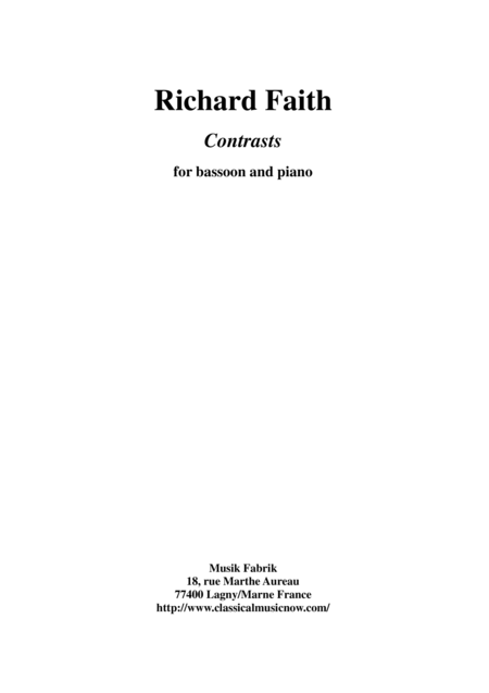 Free Sheet Music Richard Faith Contrasts For Bassoon And Piano