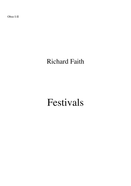 Free Sheet Music Richard Faith Lszl Veres Festivals For Concert Band Oboe I And Ii Part