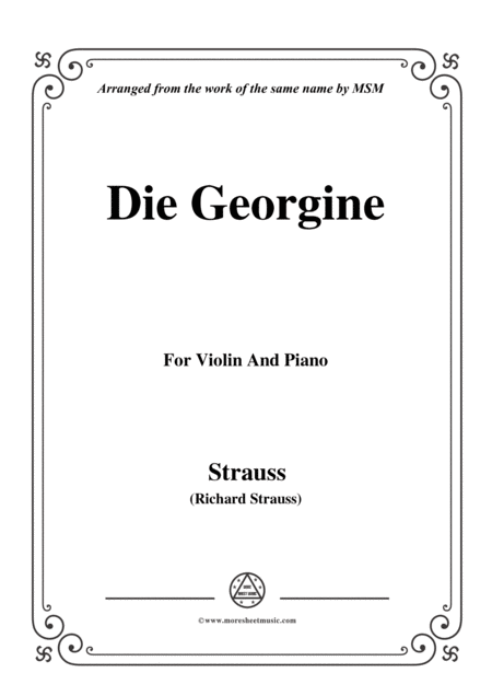 Free Sheet Music Richard Strauss Die Georgine For Violin And Piano