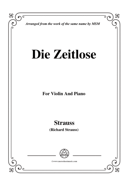 Free Sheet Music Richard Strauss Die Zeitlose For Violin And Piano