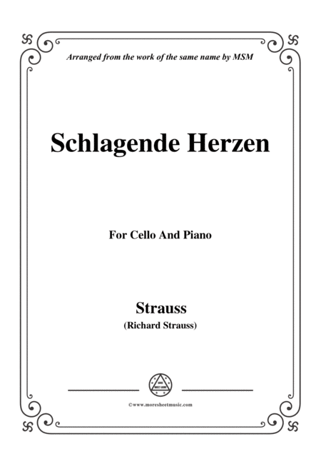 Free Sheet Music Richard Strauss Schlagende Herzen For Cello And Piano