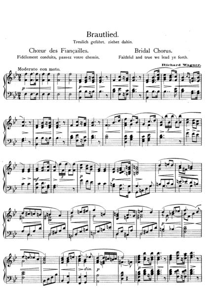 Free Sheet Music Richard Wagner Lohengrin Wedding March Original Version