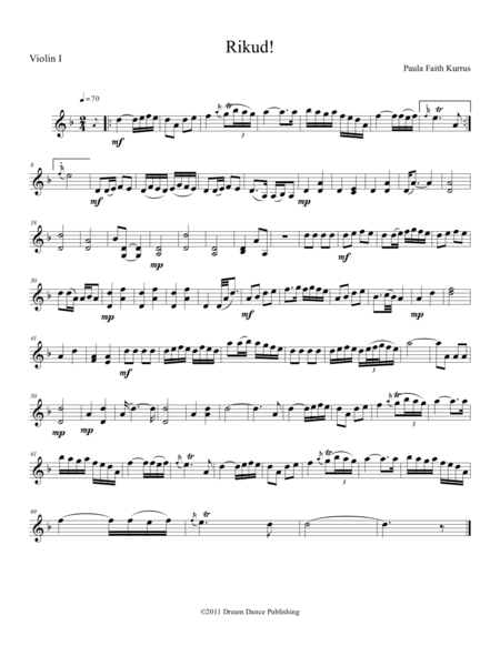 Free Sheet Music Rikud String Quartet Parts