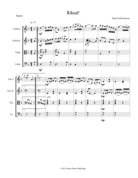 Rikud String Quartet Score Sheet Music