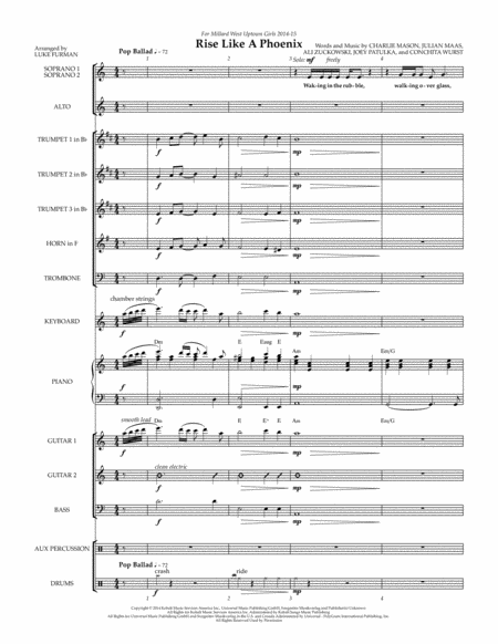 Rise Like A Phoenix Combo Parts For Choral Arrangement Sheet Music