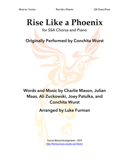 Rise Like A Phoenix Ssa Piano Sheet Music