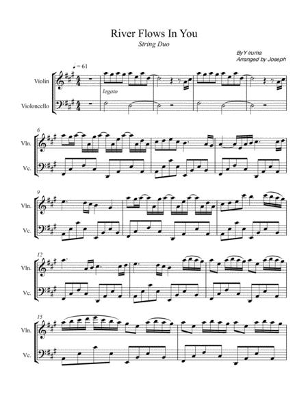 Free Sheet Music River Flows In You String Duet Violin And Cello