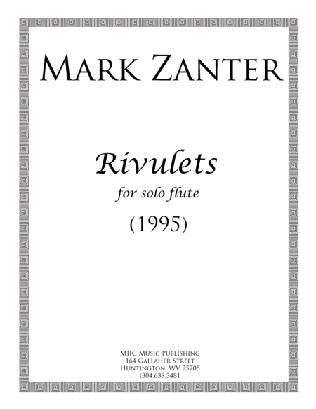 Rivulets 1995 For Solo Flute Sheet Music