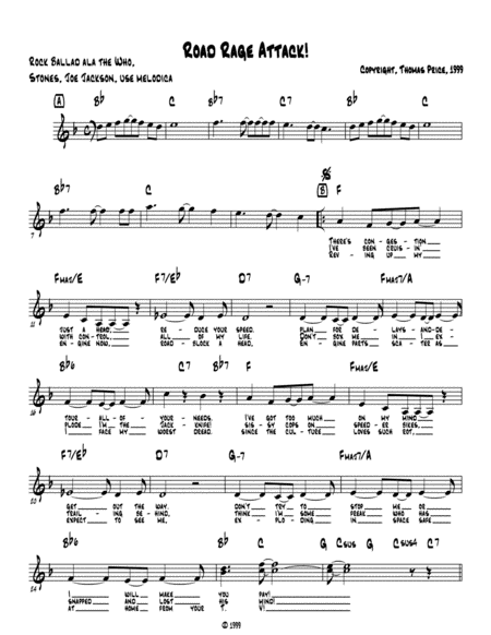 Road Rage Attack Sheet Music