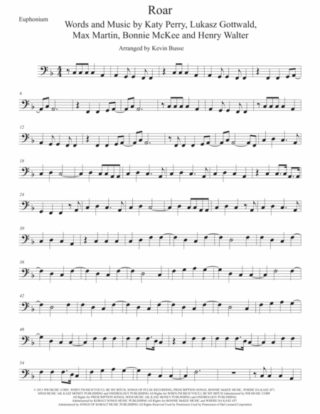 Roar Euphonium Sheet Music