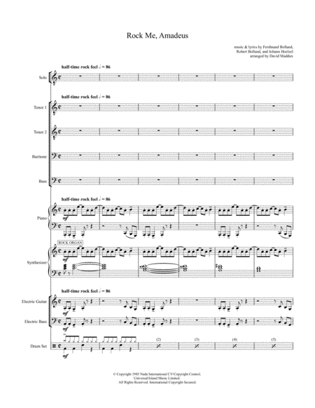 Free Sheet Music Rock Me Amadeus