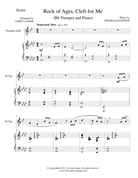 Rock Of Ages Bb Trumpet Piano And Trumpet Part Sheet Music